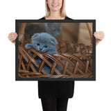 Tableau chat enfant dans le panier