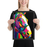 Tableau Cheval Coloré petit cadre
