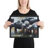 Tableau Animaux Africain Eléphant (Baignade)