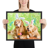 Tableau avec chien habillé le duo