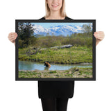 Tableau Montagne Ours Rivière