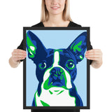 Tableau chien pop art bulldog bleu