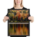 Tableau Arbre Couleur Orange  au Bord du Lac