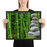 Tableau jungle galet bambou