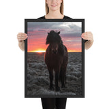 Tableau Chevaux Marron Couché de Soleil
