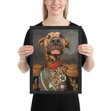 Tableau chien aristocrate et médailles