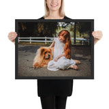 Tableau Chien avec petite Fille Rouquine