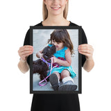 Tableau Animaux Chien avec la Fillette