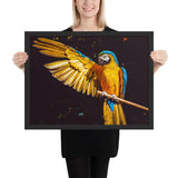 Tableau avec Perroquet Aux Ailes d'Or