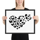 Tableau coeur papillon sombre