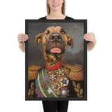 Tableau chien aristocrate bien habillé