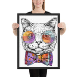 Tableau chat couleur lunette disco