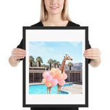 tableau déco girafe rigolote ballon
