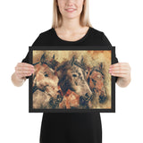 Tableau Chevaux Abstraits en Famille