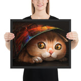 Tableau chat enfant jouant à se cacher