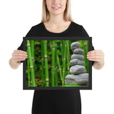 Tableau jungle et galet bambou vert