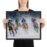 Tableau Chevaux De Course pendant l'Hiver