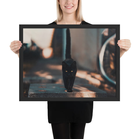 Tableau Chat Noir Marchant