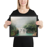 Tableau jungle chute d'eau tropicale