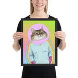 Tableau chat design en balade (arc en ciel)