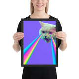 Tableau peinture chat moderne yeux violets