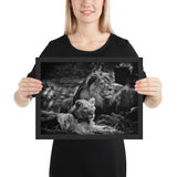 Tableau Lion et Lionne L'amour en Noir et Blanc