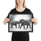 Tableau Animaux Eléphant Relief Noir et Blanc