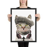 tableau deco chat contemporain beret