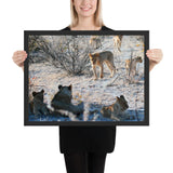 Tableau Famille Lion se reposant