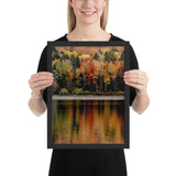 Tableau Arbre Couleur Vert au Bord du Lac