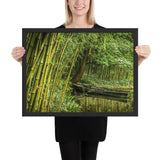 Tableau tropical bambou et sa barque