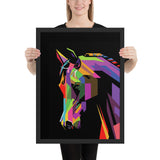 Tableau Cheval Coloré Géométrique