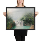 Tableau jungle chute d'eau sauvage