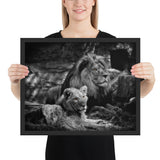 Tableau Lion et Lionne le Duo Noir et Blanc