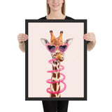 tableau girafe rigolote lunette