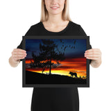 Tableau Deco Loup Coucher de Soleil