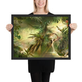 Tableau jungle abstrait aux nuances de couleurs