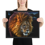 Tableau Animaux <Br> Tête de Lion Couleur Soleil