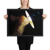 Tableau chat rigolo qui joue avec la lampe