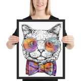 Tableau chat couleur lunette moderne