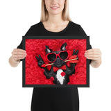 Tableau chien humain saint valentin à la cool