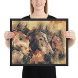 Tableau Chevaux Abstraits en Peinture