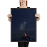 Tableau Montagne Volcan en Éruption