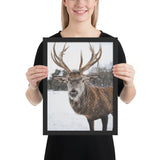 Tableau Animaux Tête de Cerf à la Neige