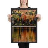 Tableau Arbre Couleur Rouge au Bord du Lac