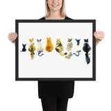 Tableau chat enfant aquarelle sur fond blanc