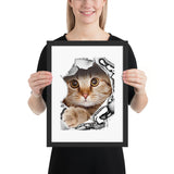 tableau toile chat enfant surprise