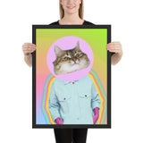 Tableau chat design dans sa bulle