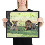 Tableau Lion et Lionne Afrique