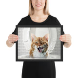 Tableau chat rigolo tête de la cuvette